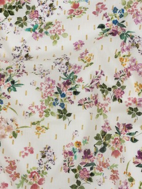 Cotton Voile Print with Metallic Dots – Off-White Floral – Mood Exclusive April Awakening Cotton Voile Print with Metallic Dots – Off-White Floral – Mood Exclusive April Awakening