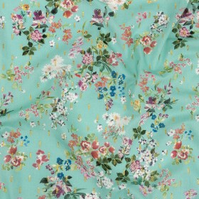 Cotton Voile Print with Metallic Dots – Seafoam Floral – Mood Exclusive April Awakening Cotton Voile Print with Metallic Dots – Seafoam Floral – Mood Exclusive April Awakening
