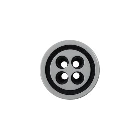 Black and White Bold 4-Hole Plastic Button – 28L/18mm Black and White Bold 4-Hole Plastic Button – 28L/18mm