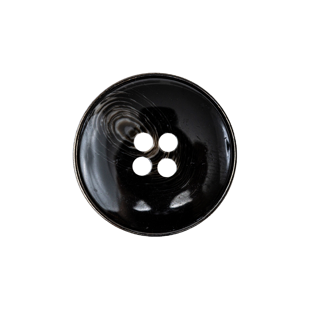 Black and Gray Swirl Gunmetal 4-Hole Set-in Button – 36L/23mm Black and Gray Swirl Gunmetal 4-Hole Set-in Button – 36L/23mm