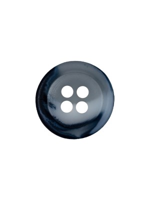Blue Depths and Milky White Translucent Swirl 4-Hole Plastic Button – 24L/15mm Blue Depths and Milky White Translucent Swirl 4-Hole Plastic Button – 24L/15mm