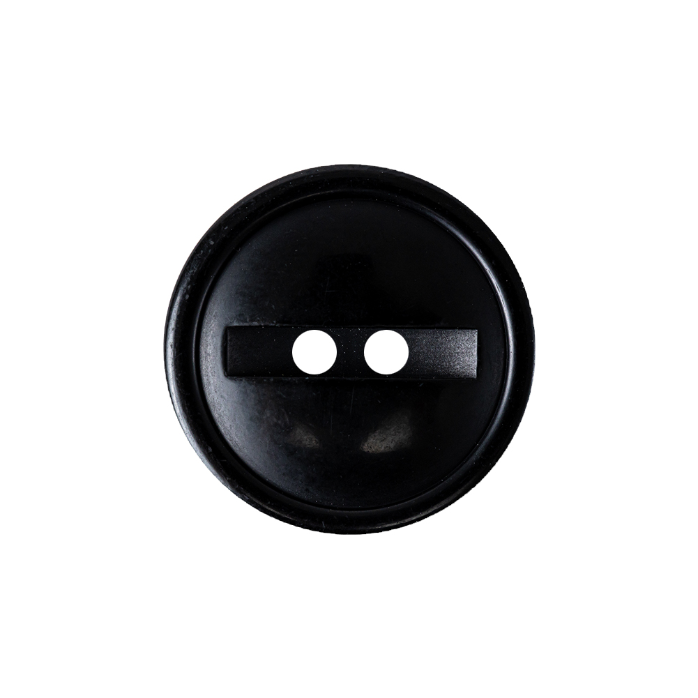 Carbon Black 2-Hole Channel Style Plastic Button – 36L/23mm Carbon Black 2-Hole Channel Style Plastic Button – 36L/23mm