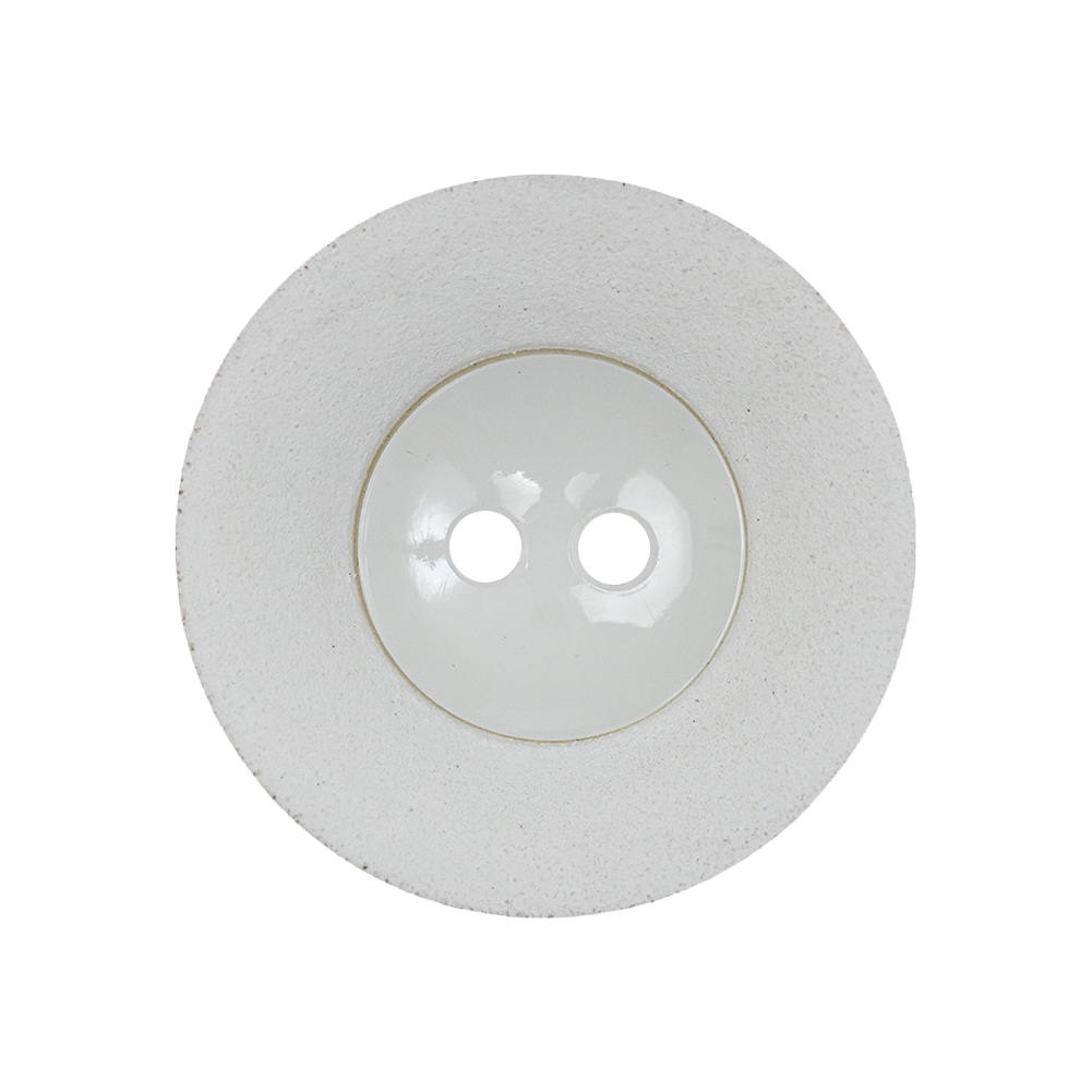 White Shiny Two-Hole Button with Matte Textured Concaving Rim – 44L/28mm White Shiny Two-Hole Button with Matte Textured Concaving Rim – 44L/28mm