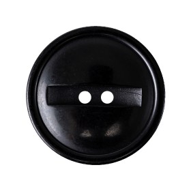 Carbon Black 2-Hole Channel Style Plastic Button – 44L/28mm Carbon Black 2-Hole Channel Style Plastic Button – 44L/28mm