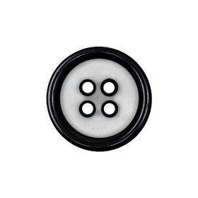 Black and Translucent Rounded Rim 4-Hole Plastic Button – 36L/23mm Black and Translucent Rounded Rim 4-Hole Plastic Button – 36L/23mm