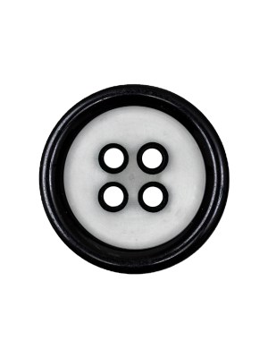 Black and Translucent Rounded Rim 4-Hole Plastic Button – 36L/23mm Black and Translucent Rounded Rim 4-Hole Plastic Button – 36L/23mm