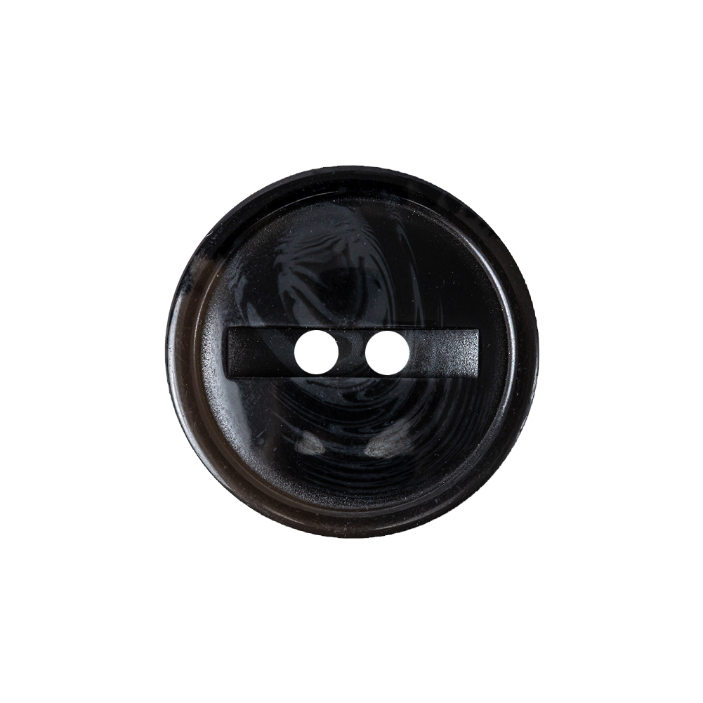 Dark Gray and Caviar Black Translucent Swirl 2-Hole Channel Style Plastic Button – 36L/23mm Dark Gray and Caviar Black Translucent Swirl 2-Hole Channel Style Plastic Button – 36L/23mm