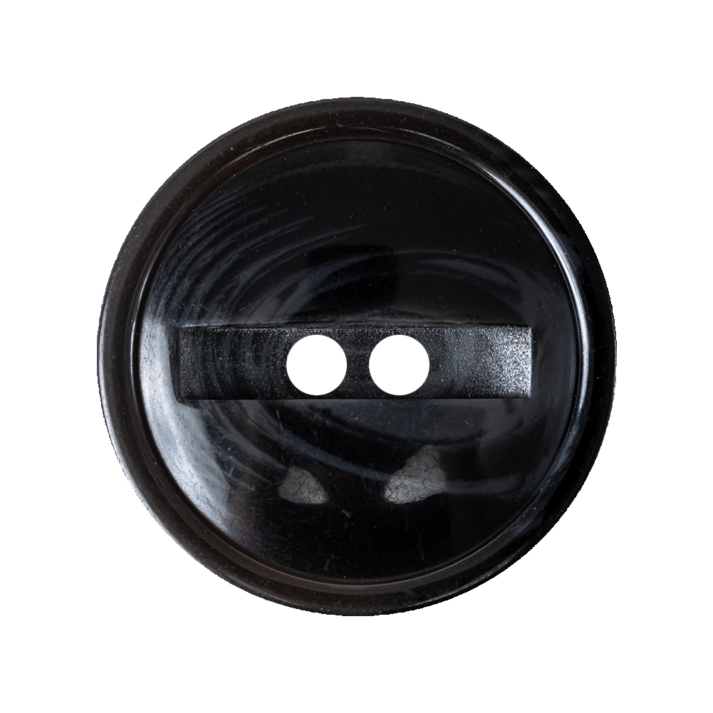 Dark Gray and Caviar Black Translucent Swirl 2-Hole Channel Style Plastic Button – 44L/28mm Dark Gray and Caviar Black Translucent Swirl 2-Hole Channel Style Plastic Button – 44L/28mm