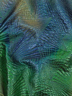 Metallic Royal Blue, Green and Gold Fanning Rays Luxury Brocade Metallic Royal Blue, Green and Gold Fanning Rays Luxury Brocade
