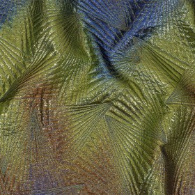 Metallic Copper, Lime and Royal Blue Fanning Rays Luxury Brocade Metallic Copper, Lime and Royal Blue Fanning Rays Luxury Brocade