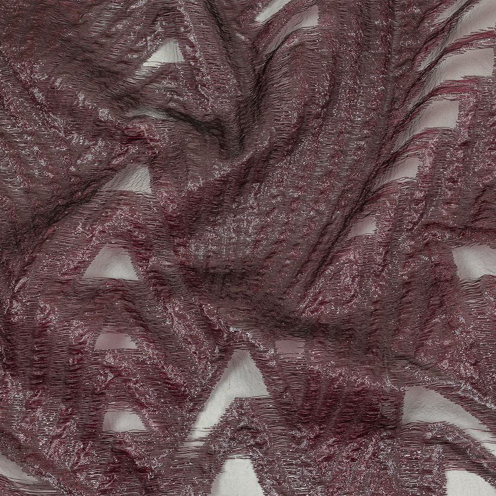 Metallic Black and Burgundy Abstract Sheer Luxury Burnout Brocade Metallic Black and Burgundy Abstract Sheer Luxury Burnout Brocade