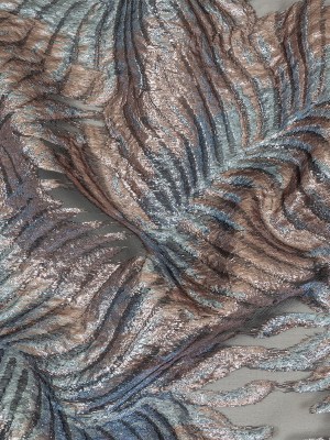 Metallic Sky and Rose Gold Leafy Luxury Burnout Brocade Metallic Sky and Rose Gold Leafy Luxury Burnout Brocade