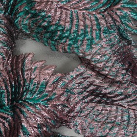 Metallic Teal and Baby Pink Leafy Luxury Burnout Brocade Metallic Teal and Baby Pink Leafy Luxury Burnout Brocade