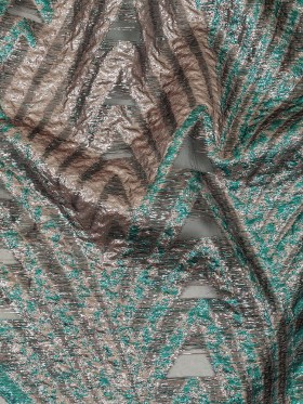 Metallic Teal and Pale Pink Abstract Sheer Luxury Burnout Brocade Metallic Teal and Pale Pink Abstract Sheer Luxury Burnout Brocade