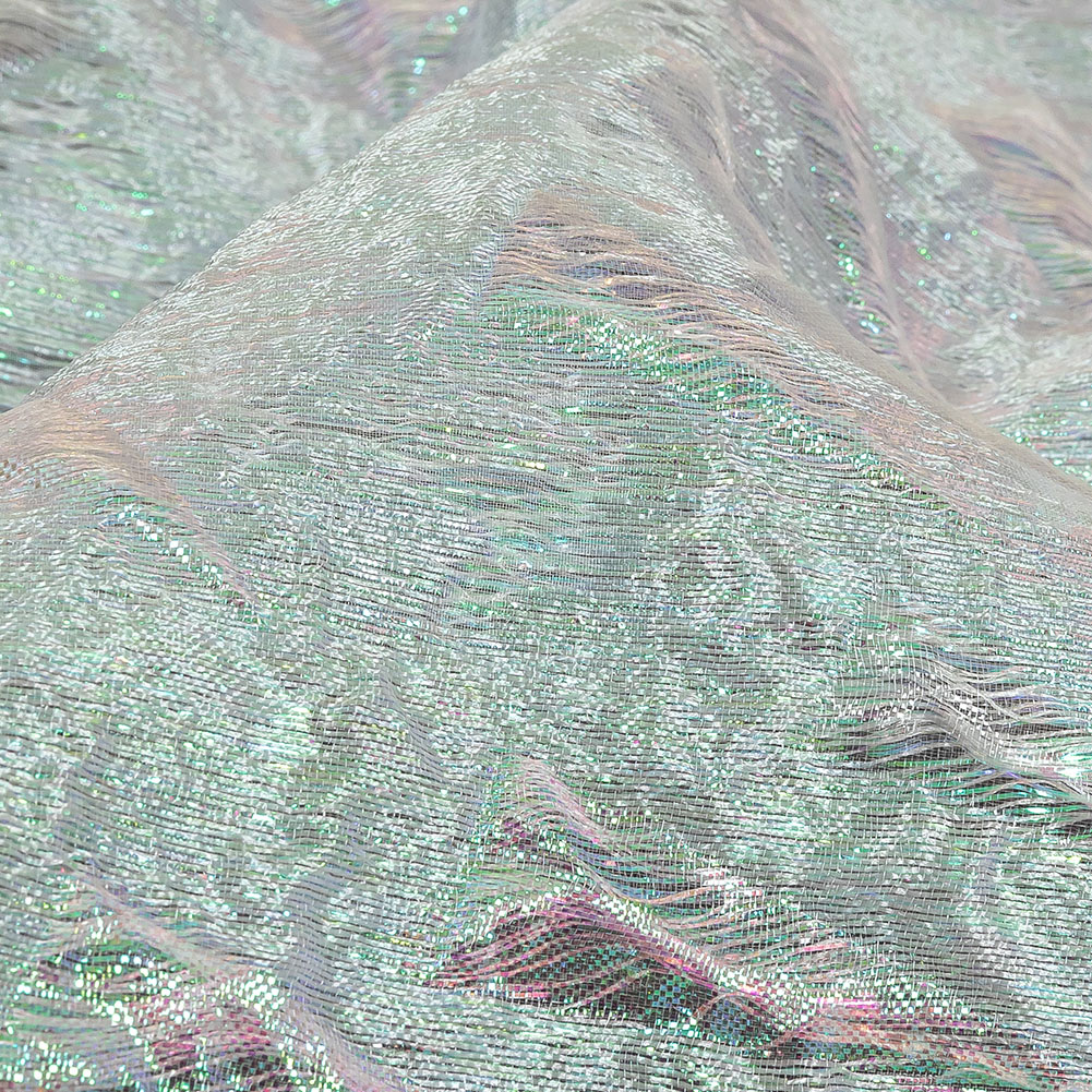 Metallic Iridescent White Shattered Glass Luxury Burnout Brocade Metallic Iridescent White Shattered Glass Luxury Burnout Brocade