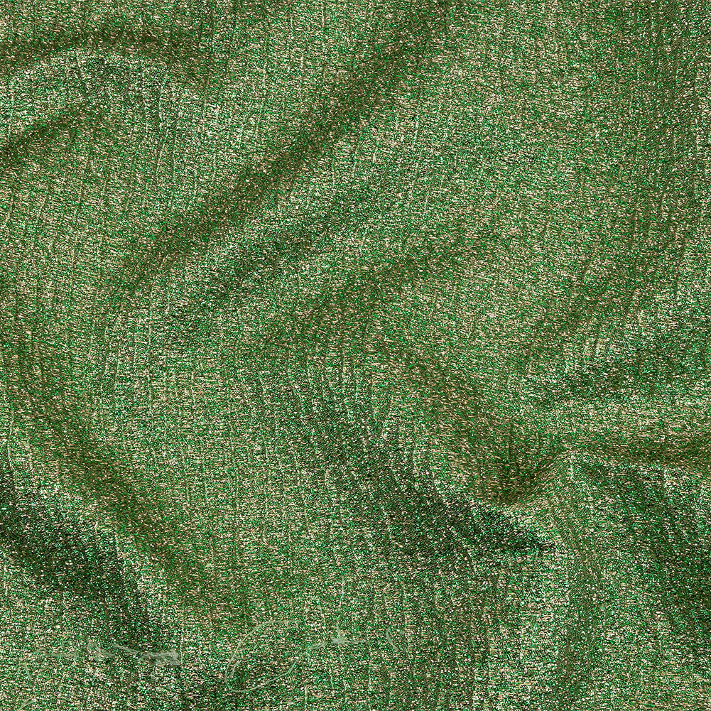 Metallic Kelly Green and Gold Crackle Luxury Brocade with Smooth White Backing Metallic Kelly Green and Gold Crackle Luxury Brocade with Smooth White Backing