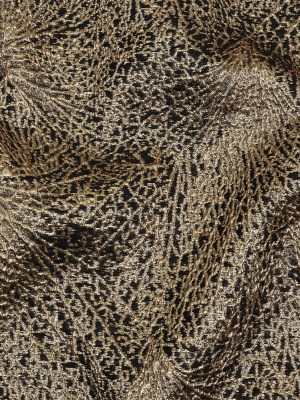 Metallic Gold and Black Fanning Leaf Veins Luxury Brocade Metallic Gold and Black Fanning Leaf Veins Luxury Brocade