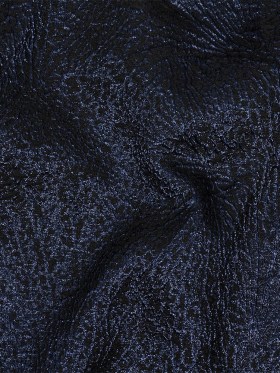 Metallic Navy and Black Fanning Leaf Veins Luxury Brocade Metallic Navy and Black Fanning Leaf Veins Luxury Brocade