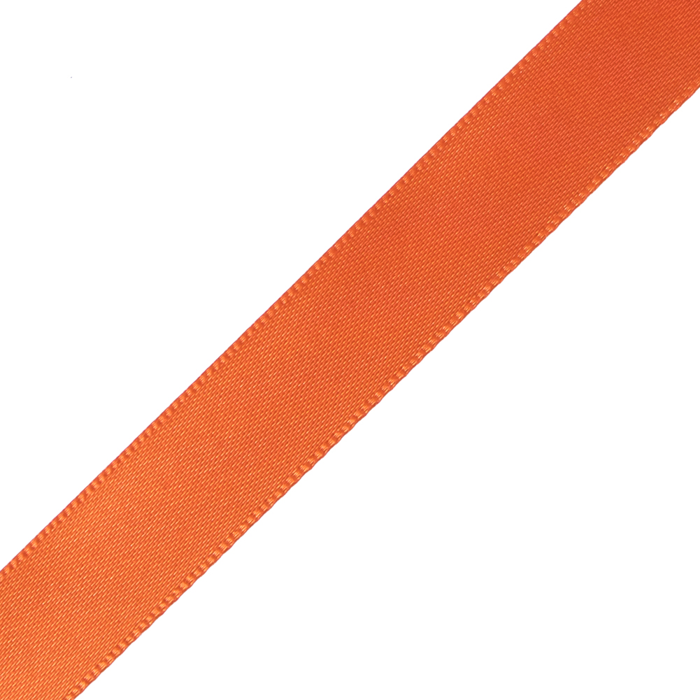 Orange Single Face Satin Ribbon - 0.375"