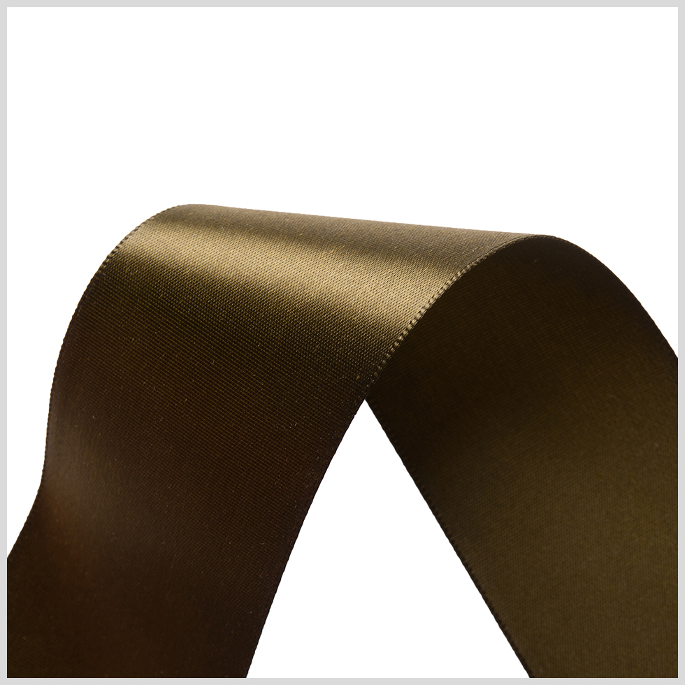 1.5" Olive Single Face Satin Ribbon