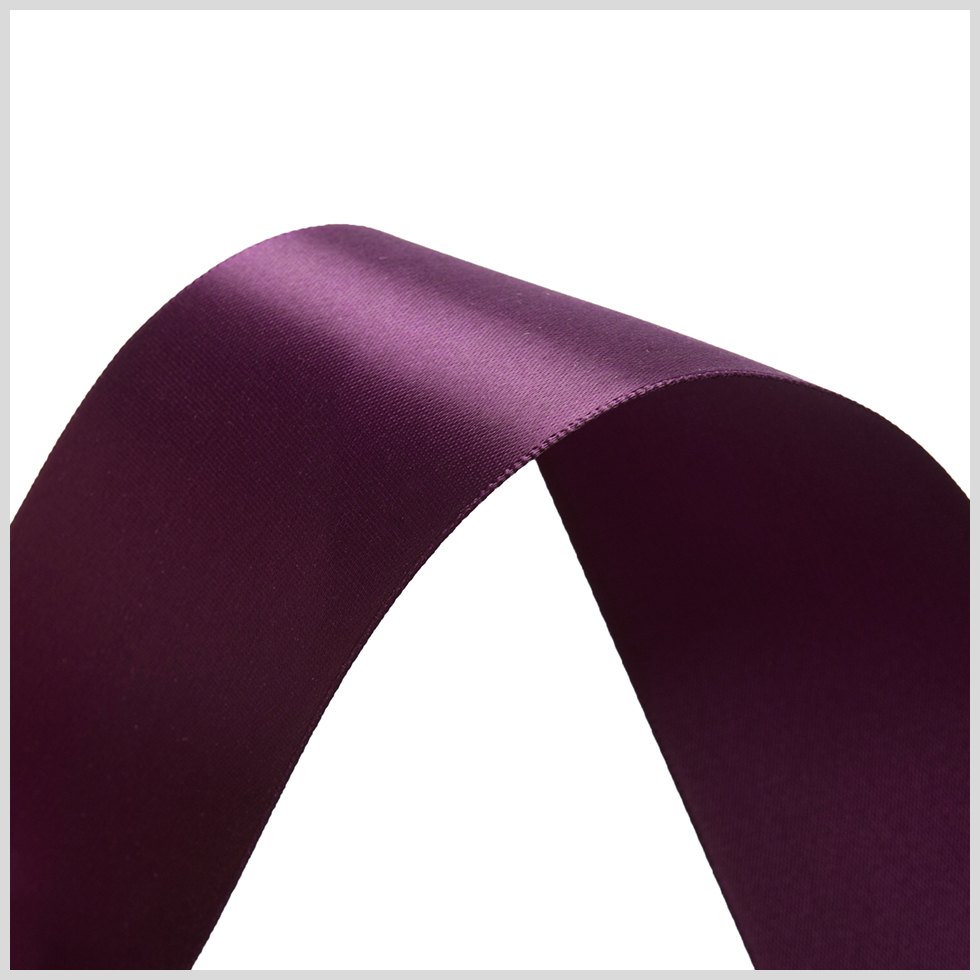 1.5" Deep Plum Single Face Satin Ribbon