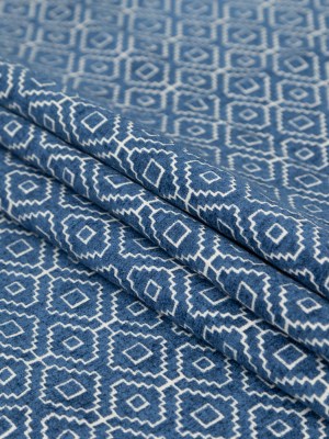 Chenille Jacquard – Denim Diamond Geometric – British Imported Chenille Jacquard – Denim Diamond Geometric – British Imported