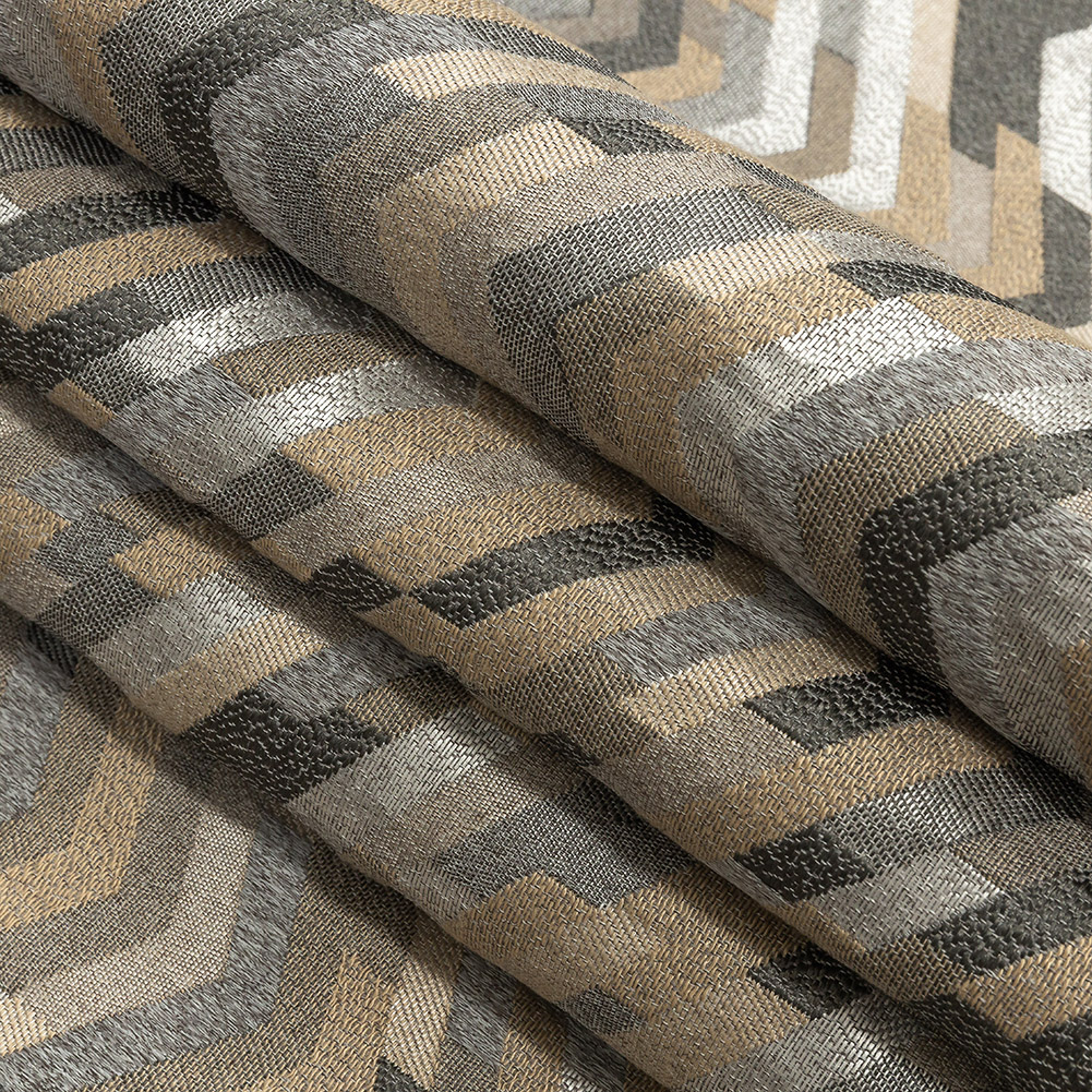 Polyester Jacquard – Graphite Tactile Zig Zags – British Imported Polyester Jacquard – Graphite Tactile Zig Zags – British Imported