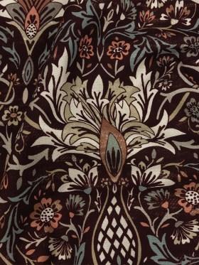 Cotton Canvas Print – Claret Arts and Crafts Floral – British Imported Cotton Canvas Print – Claret Arts and Crafts Floral – British Imported