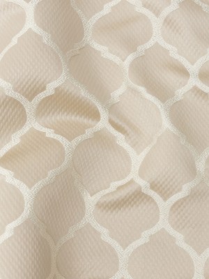 Satin-Faced Jacquard – Champagne Moroccan Quatrefoil – British Imported Satin-Faced Jacquard – Champagne Moroccan Quatrefoil – British Imported