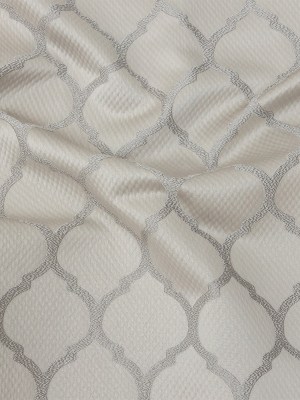 Satin-Faced Jacquard – Fawn Moroccan Quatrefoil – British Imported Satin-Faced Jacquard – Fawn Moroccan Quatrefoil – British Imported