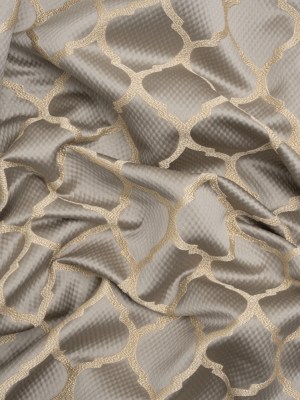 Satin-Faced Jacquard – Pewter Moroccan Quatrefoil – British Imported Satin-Faced Jacquard – Pewter Moroccan Quatrefoil – British Imported