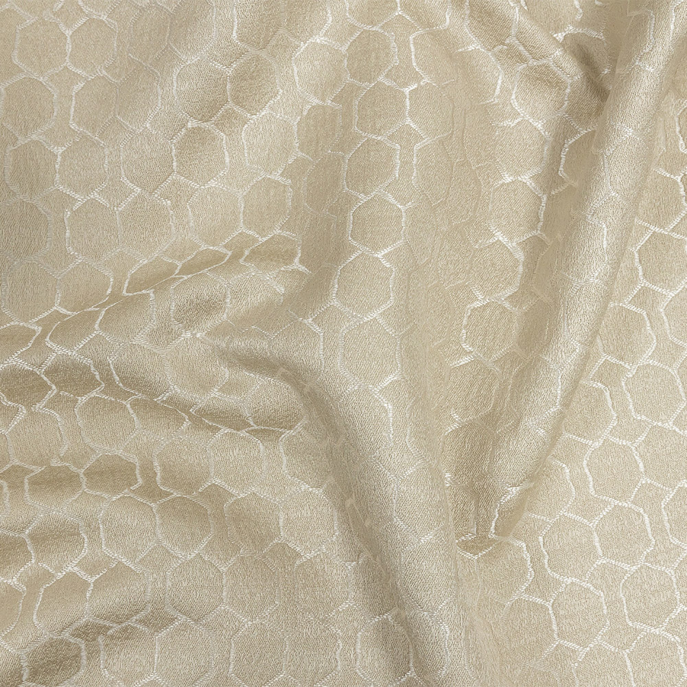 Polyester Jacquard – Champagne Honeycombs – British Imported Polyester Jacquard – Champagne Honeycombs – British Imported