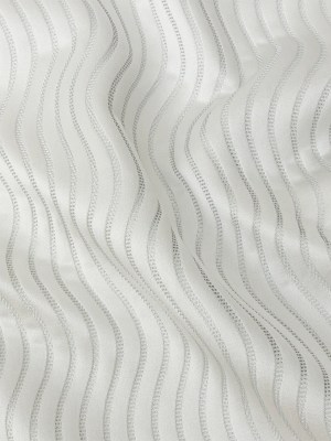 Satin-Faced Jacquard – Platinum Wavy Lines – British Imported Satin-Faced Jacquard – Platinum Wavy Lines – British Imported
