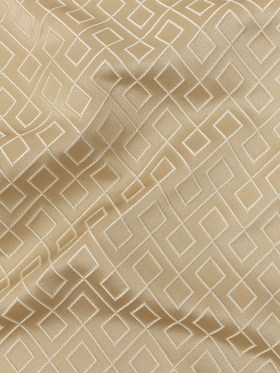 Satin-Faced Jacquard – Gold Diamond Fret – British Imported Satin-Faced Jacquard – Gold Diamond Fret – British Imported