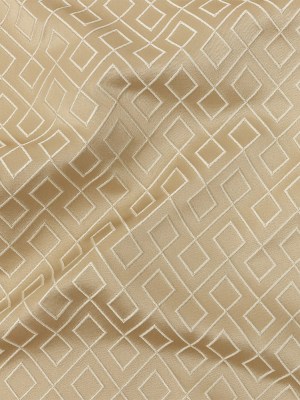 Satin-Faced Jacquard – Gold Diamond Fret – British Imported Satin-Faced Jacquard – Gold Diamond Fret – British Imported