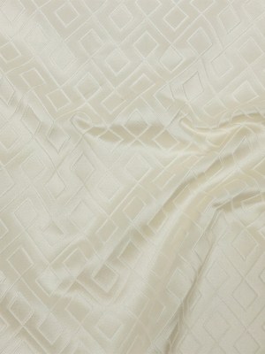 Satin-Faced Jacquard – Ivory Diamond Fret – British Imported Satin-Faced Jacquard – Ivory Diamond Fret – British Imported
