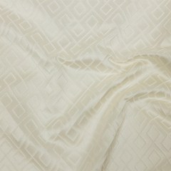 Satin-Faced Jacquard – Ivory Diamond Fret – British Imported Satin-Faced Jacquard – Ivory Diamond Fret – British Imported