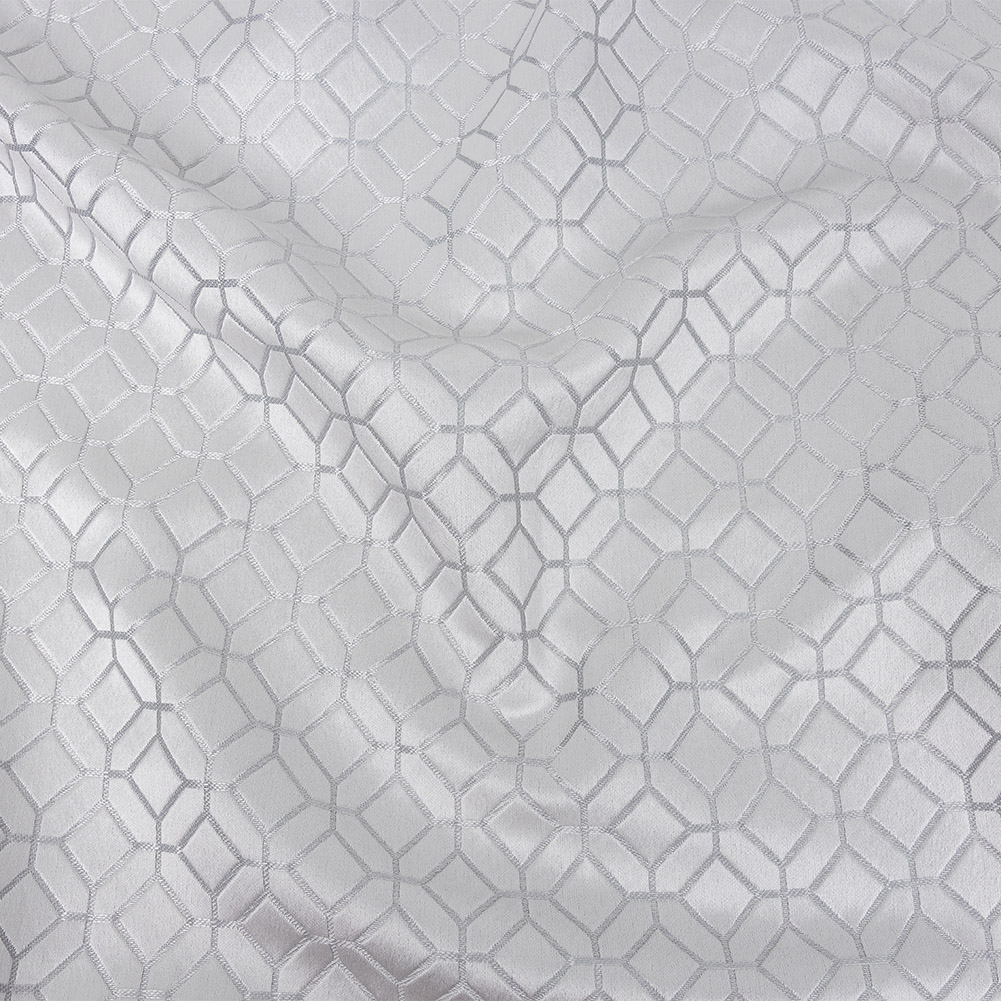 Polyester Jacquard – Platinum Tiled Geometric – British Imported Polyester Jacquard – Platinum Tiled Geometric – British Imported