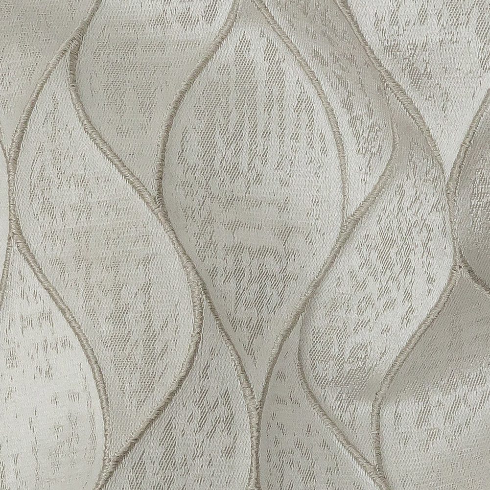 Polyester Jacquard – Platinum Leafy Lines – British Imported Polyester Jacquard – Platinum Leafy Lines – British Imported