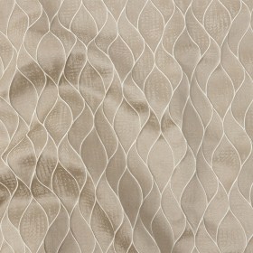 Polyester Jacquard – Taupe Leafy Lines – British Imported Polyester Jacquard – Taupe Leafy Lines – British Imported
