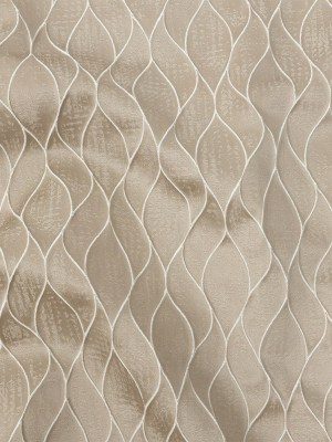 Polyester Jacquard – Taupe Leafy Lines – British Imported Polyester Jacquard – Taupe Leafy Lines – British Imported
