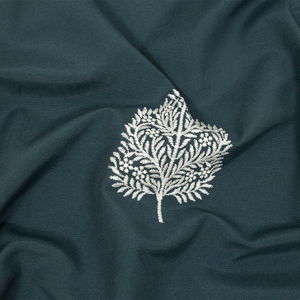 Embroidered Drapery Woven – Peacock Foliage – British Imported Embroidered Drapery Woven – Peacock Foliage – British Imported