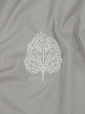 Embroidered Drapery Woven – Silver Foliage – British Imported Embroidered Drapery Woven – Silver Foliage – British Imported