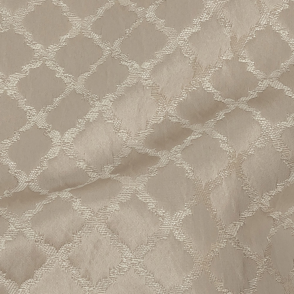 Drapery Jacquard – Taupe Moroccan Quatrefoil – British Imported Drapery Jacquard – Taupe Moroccan Quatrefoil – British Imported