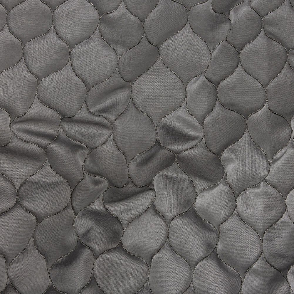 Satin-Faced Drapery Jacquard – Graphite Ogees – British Imported Satin-Faced Drapery Jacquard – Graphite Ogees – British Imported
