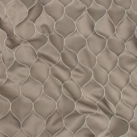 Satin-Faced Drapery Jacquard – Taupe Ogees – British Imported Satin-Faced Drapery Jacquard – Taupe Ogees – British Imported