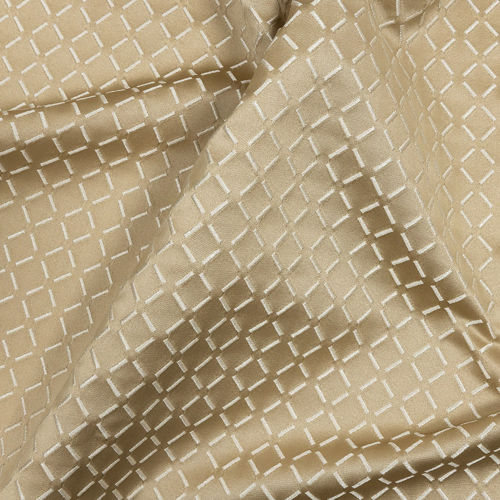 Satin-Faced Jacquard – Gold Broken Diamonds – British Imported Satin-Faced Jacquard – Gold Broken Diamonds – British Imported