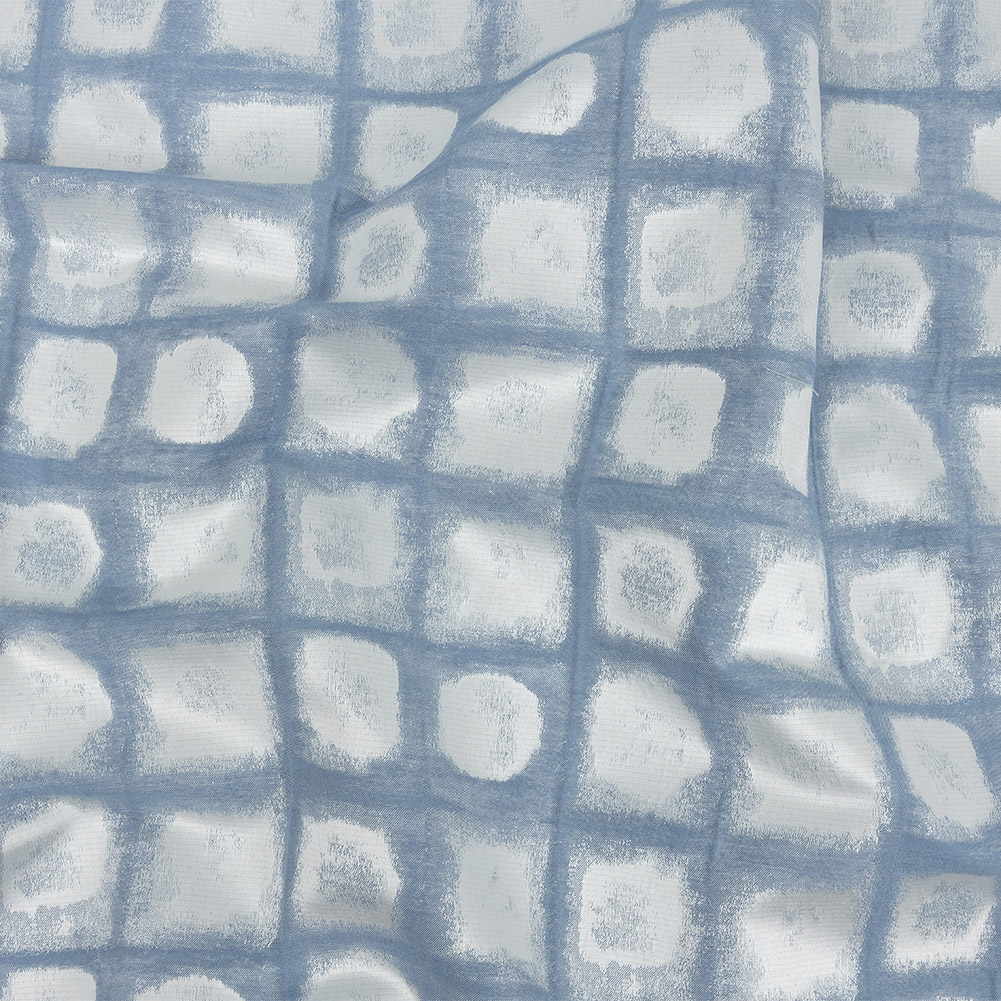 Drapery Jacquard – Denim Painterly Squares – British Imported Drapery Jacquard – Denim Painterly Squares – British Imported