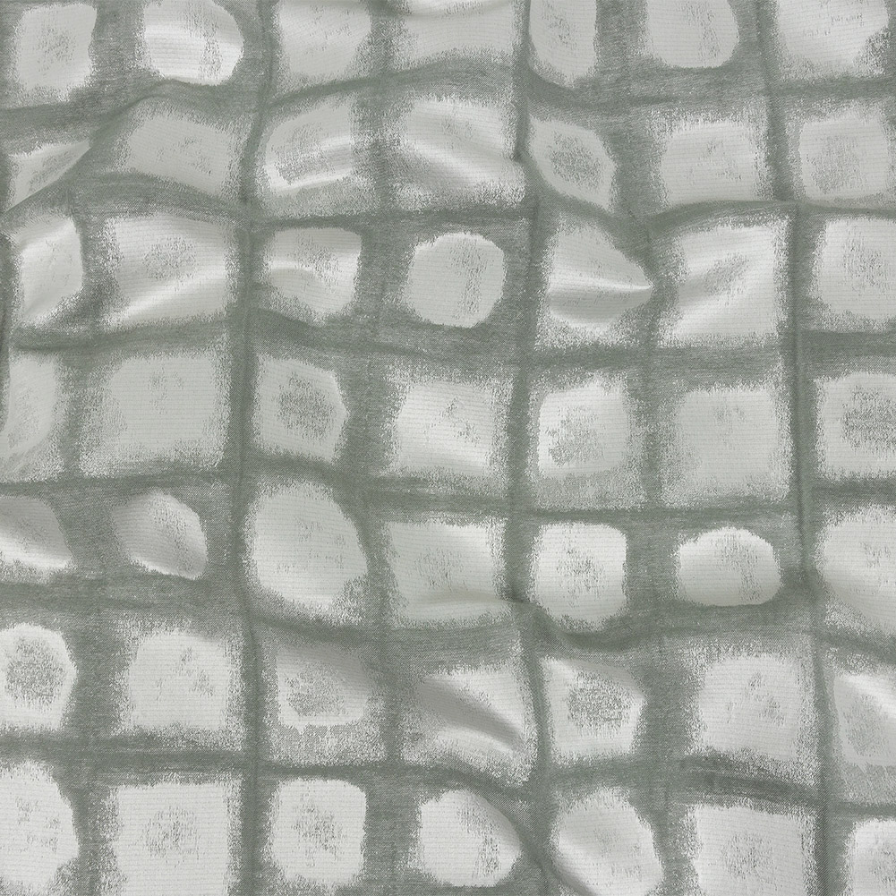 Drapery Jacquard – Seafoam Painterly Squares – British Imported Drapery Jacquard – Seafoam Painterly Squares – British Imported