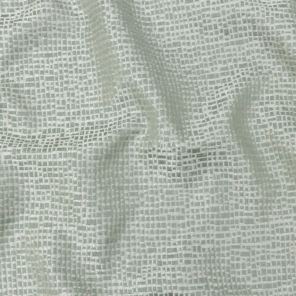 Polyester Jacquard – Seafoam Grid – British Imported Polyester Jacquard – Seafoam Grid – British Imported
